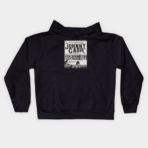 Folsom State Prison Concert 1968 Kids Hoodie by Alema Art